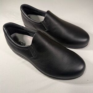 SAS Womens Black Slip On Comfort Work Shoes 12 WW Extra Wide Made USA